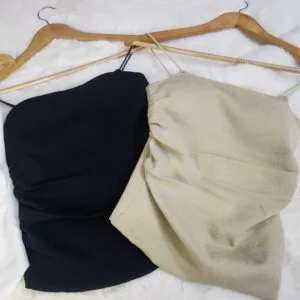 Padded Ruched Camisole String Top