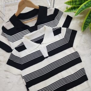 Striped Collar Top
