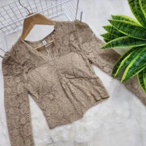 Puff Sleeve Padded Sheer Top