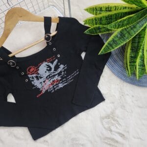 Buckle Detail Cut Out Top