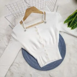 Soft Feathered Criss-Cross Knit Top