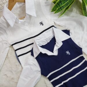 Striped Vest Attached Top