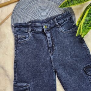 Dark Blue Wide Leg Cargo