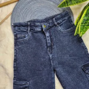 Dark Blue Wide Leg Cargo