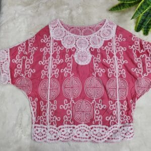 Pastel Embroidered Kaftan top