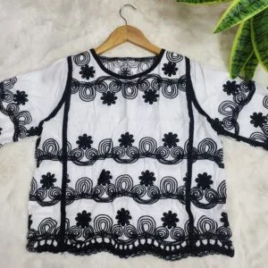 Soft Pastel Embroidered Top